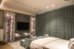 blackout curtain in premium fabric, designed to block light and enhance privacy.