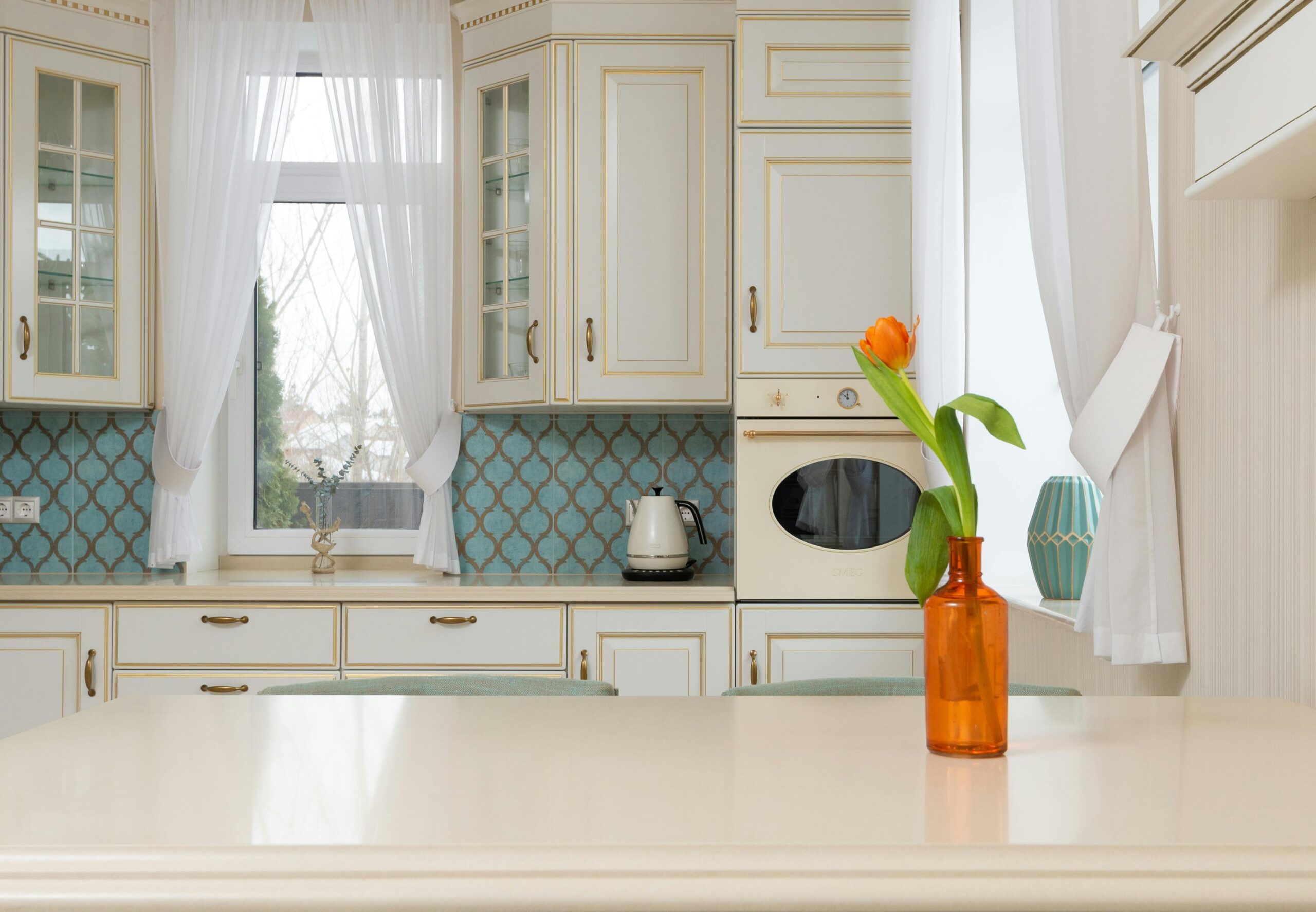 Stylish kitchen curtain designed to enhance privacy and complement your kitchen decor.