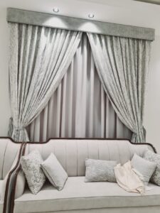 Luxurious velvet curtain that adds elegance and blocks light.